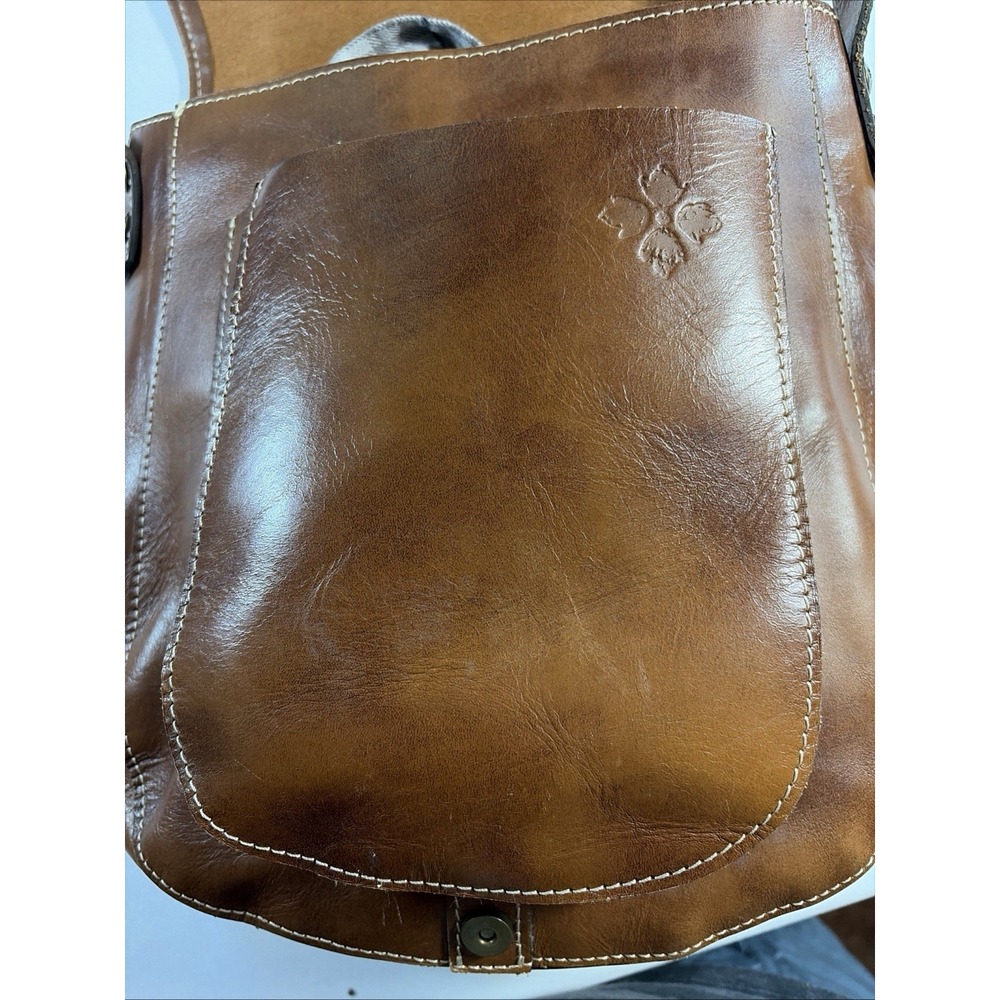 Patricia Nash Map Print Leather Crossbody Bag Brown Tan Italy Map Embossed Logo - Picture 7 of 14